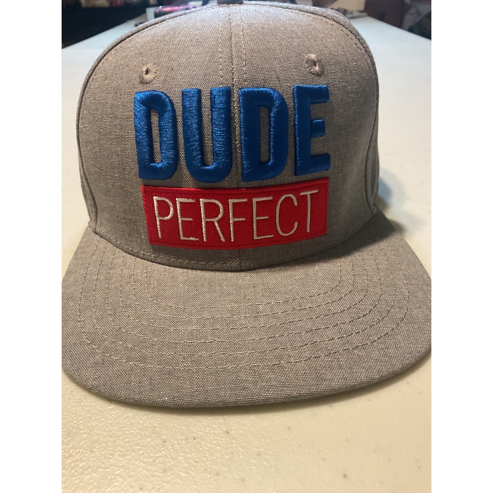 Dude Perfect 2022‎ Tour Snapback Hat Grey Blue Red Embroidered Adjustable